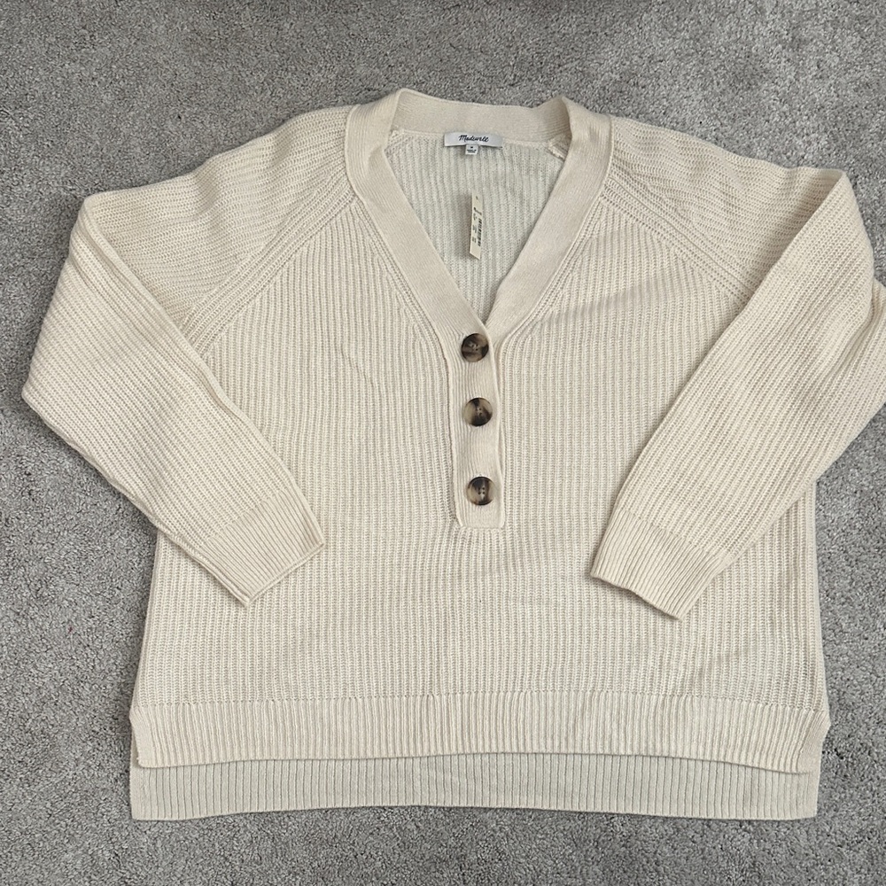 *NWT* Madewell soft cream knit sweater-Size M